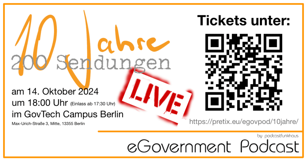 Tickets für Veranstaltung 10 Jahre eGovernment Podcast kaufen